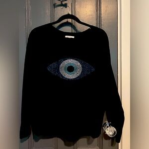 Vila Milano Black Pullover with Evil Eye - small, oversized